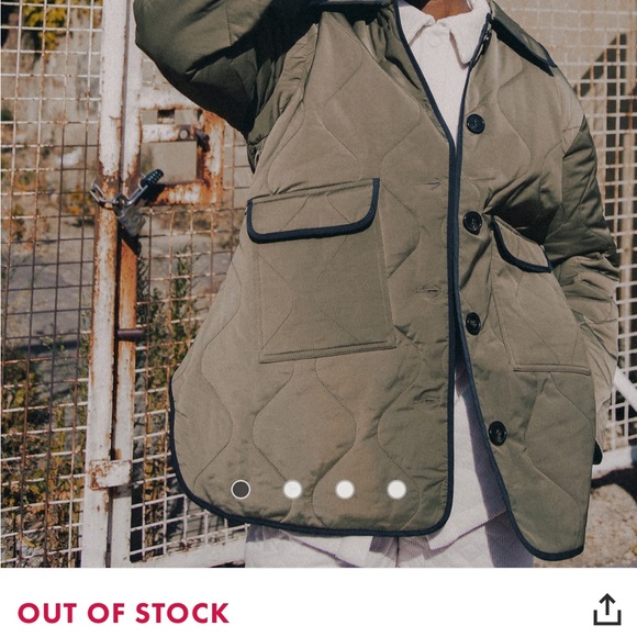 Olive Quilted Jacket - Picture 4 of 4